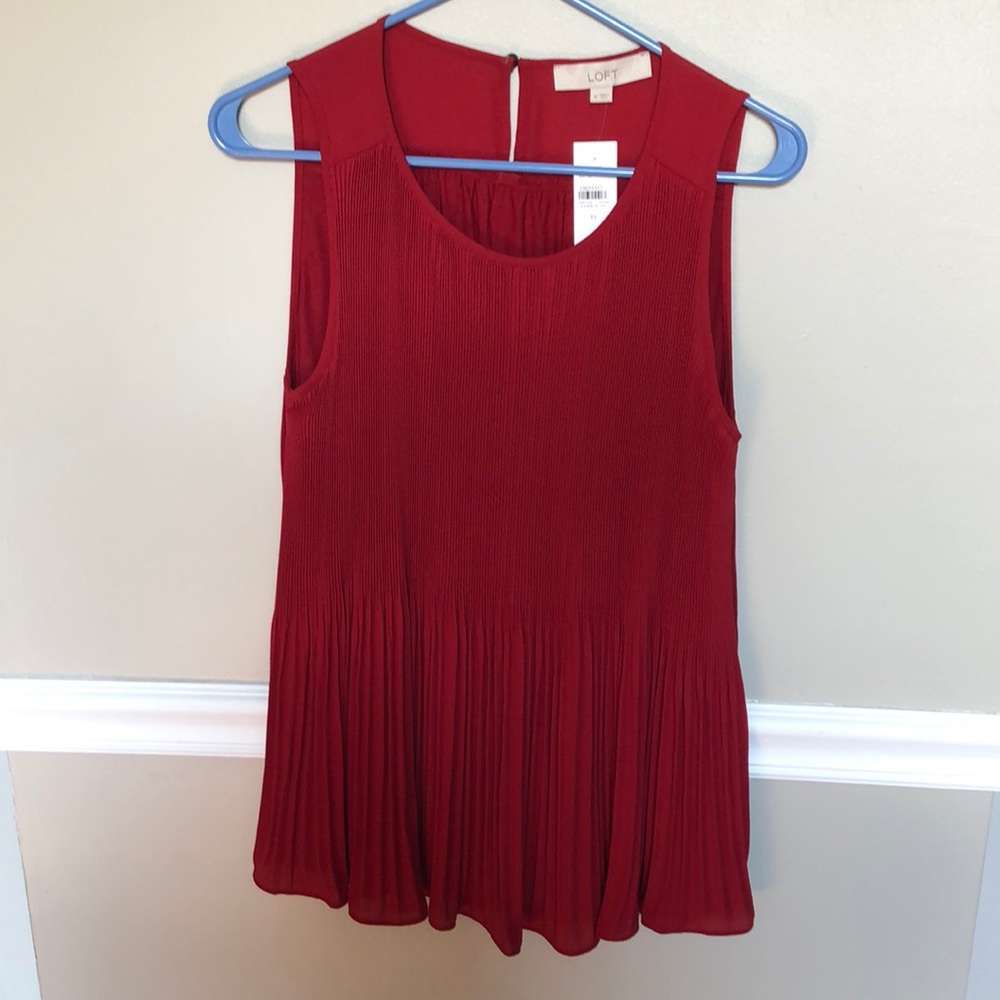 Loft Red Detailed Tank Top